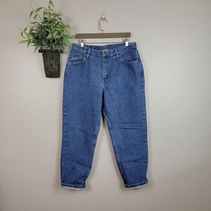 Riders 8 Vintage High Rise Medium Wash Tapered Leg Relaxed Fit Mom Jeans 90s